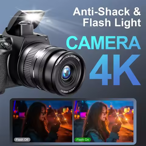 Digital Camera 4K Professional photography 72MP 12X Optical Zoom Auto-Focus Wlfl Flash light for Tik