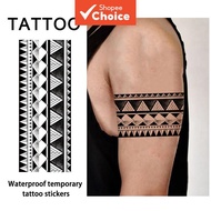 Geometric Armband Temporary Tattoo Waterproof & Realistic for Men & Women, Arm & Leg