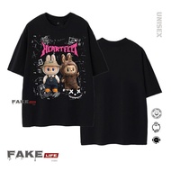 High quality printed T-shirt LABUBU MODEL unisex FAKE LIFE loose form for Men and Women 100% cotton