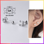 QA SILVER Elegant feminine SILVER earrings with stones freesize EA6100