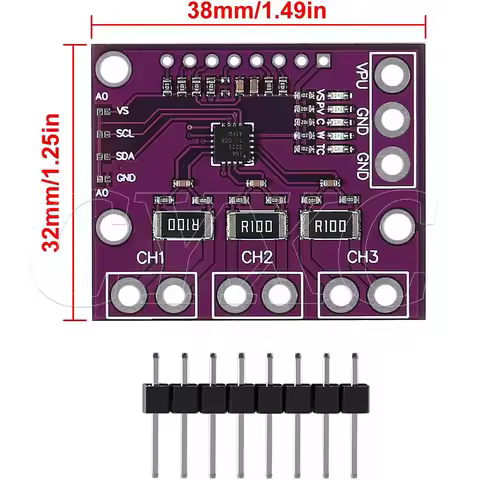INA3221 Triple-Channel Shunt Current Voltage Monitor Sensor Low/High Side I2C Output Power Monitorin