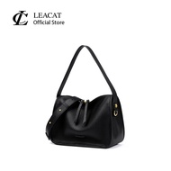 Leacat Pillow bag women's cowhide togo pattern armpit bag women's genuine leather bag high-end singl