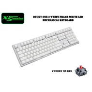 Ducky One 2 White Edition - 108 Keys White LED Mechanical Keyboard | White Top Black Bottom Frame | Cherry MX Switches