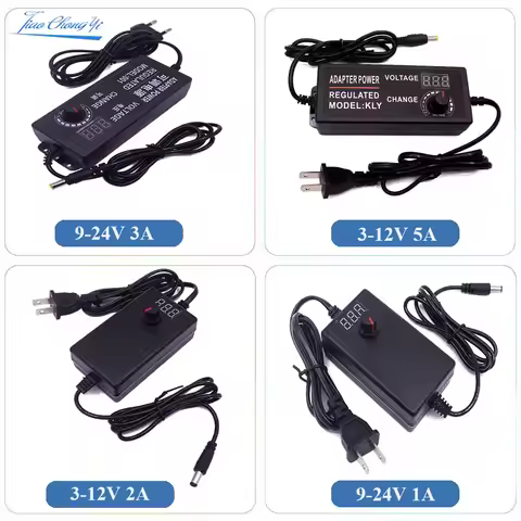 Adjustable AC To DC Power Supply 3V 5V 9V 12V 15V 18V 24V 1A 2A 5A 10A Power Supply Adapter Universa