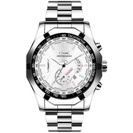 นาฬิกา OPK สำหรับผู้ชายพร้อมกล่องกันน้ำนาฬิกาควอตซ์อเนกประสงค์ปฏิทินธุรกิจเรืองแสงอะนาล็อกสแตนเลส