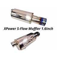 XPower Round Muffler 5.5 S Flow 1.6 Inches Exhaust For 850cc-2000cc Automatic Transmission Car