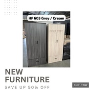 HF605 2 Door 1 Drawer Wardrobe，Almari Baju 2 Pintu 1 Laci