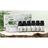 ﺴOde Flore Set of 6 Essential oil (Lavender,Eucalyptus,Sweet orange,Lemongrass,Peppermint,Tea tree) Organic Aromatherap