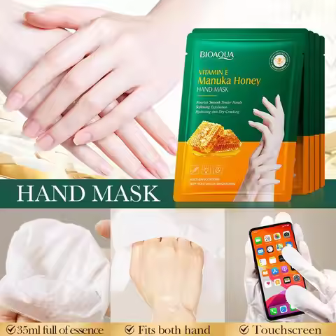 BIOAOUA 5/10/20pcs Vitamin E Manuka Honey Hand Mask Hands Moisturizing Exfoliating Hands Exfoliated 