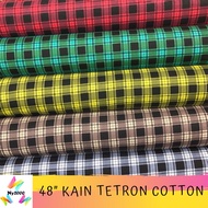 Kain Tetron Cotton TC (Polyester) Corak Kotak Petak Klasik (Bidang 48”) / Classic Checker Polyester Fabric DIY Project