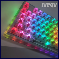 คีย์แคป Keycaps Oem โปร่งใส IVPQV 104คีย์เวิร์ดร่างใสเปล่าสำหรับเปลี่ยนคีย์บอร์ดเล่นเกมตัวครอบสีดำอา