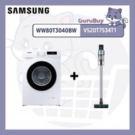 Samsung - 【組合優惠】纖巧465變頻前置式洗衣機 8kg, 1400rpm WW80T3040BW/SH + Jet 75 multi 旋風吸塵機 VS20T7534T1/SH