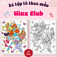Set of 30/20/10 A4 sized coloring pages of Winx Club fairies H017WXC