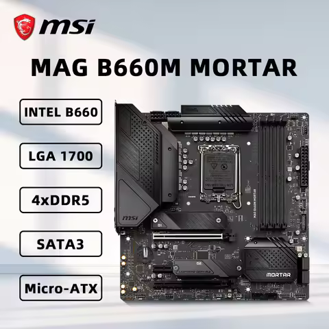 MSI MAG B660M MORTAR Motherboard Support i5-12400F i5 12400F 12100F CPU DDR5 5333MHz 192GB NVME M.2 