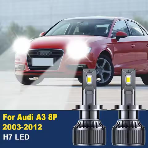2pcs High Power H7 Led Headlight Canbus No Error For Audi A3 8P 2003~2012 H18 H7 Car Bulb 6000K Whit