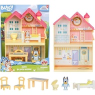 Bluey Mini House Toy Set, 2.5 Inch (about 6.4cm) Dolls and 5 Accessories, 3 Room Toys with Handle, S