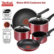[ORIGINAL TEFAL UK] Tefal Bistro 5 Pieces Set - Red Colour