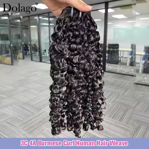 3C 4A Burmese Curly Hair Bundles Virgin Human Hair Weft Vietnamese 100% Raw Human Hair Extensions Un