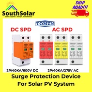NEW TOMZN DC SPD 600V AC SPD 275V 20KA~40KA House Surge Protector Protective Low-voltage Arrester