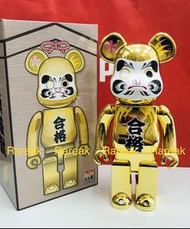 Medicom Bearbrick 2021 Daruma Pass Gold Plated 400% 電鍍金色 福 達摩 Be@rbrick