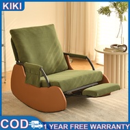 Nordic solid wood rocking chair foldable reclining high-end rocking chair with footrest