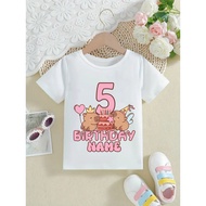 Customa Name White T-Shirt Princess Magic Capybara 3rd/4th/5th/6th/7th/8th/9th Birthday Gift Print T