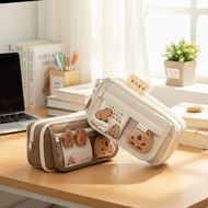 Aesthetic Pencil Box with Capybara Design, Kapibara Pencils, Shinchan Crayon Case, Stationery Set  K