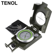 TENOL Professional Marching Geology Compass High Accuracy Waterproof Metal Sighting Compass for Outd