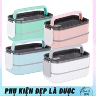 2-layer 3-compartment thermos lunch box made of 304 stainless steel, thermos lunch box, office lunch