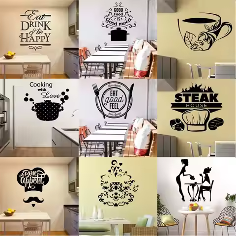 New Design Kitchen Ware Waterproof Wall Stickers For Kitchen Decoration Removable Wall Art Decal Kit
