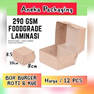 [ 12 PCS ] BURGER BOX CAKE/. FULL LAMINATION size 10 x 8 x 8.5 cm ~ FOOD GRADE