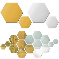 10/20Pcs DIY 3D Mirror Wall Sticker Hexagon Home Decor/ Self-adhesive Mirror Decor Stickers Art Wall Decoration