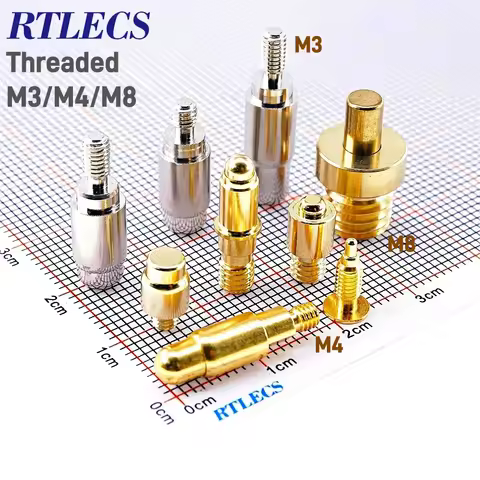 2/5/20Pcs High Current Pogo Pin Theaded M3 M4 M8 Connector 1A 4A 5A Battery DC Power Spring Loaded N