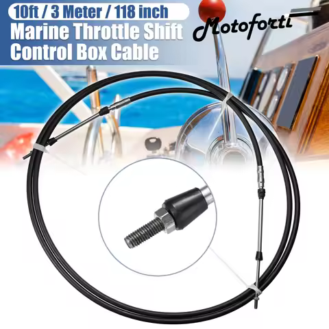 Motoforti 1pcs 10ft 3 Meter 118 Inch Marine Type 3300 / 33C Throttle Shift Remote Control Box Cable 
