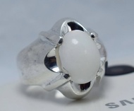 男士蛋白石戒指 美麗的澳洲蛋白石 925純銀戒指 手工戒指