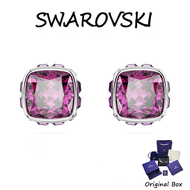 ♈Swarovski♈ 5660797 925 sterling silver square earrings decorated with pink crystals for February (w