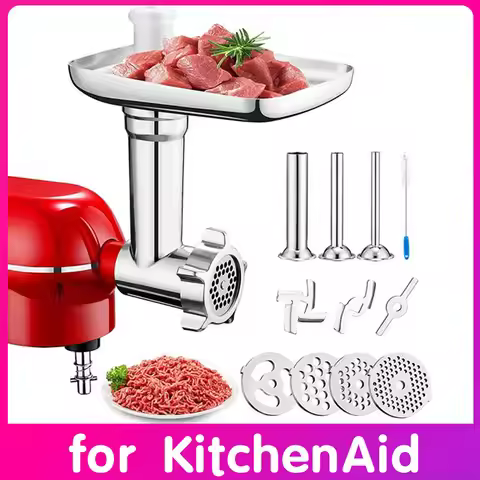 for PHISINIC & KitchenAid Stand Mixer Meat Grinder Accessories Metal Food Grinder Attachment Sausage