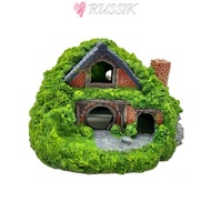RUSSIK Hobbit House, Resin Simulation Aquarium Decoration, Hut Thatched House Betta Hideout Cave Fis