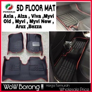 5D Floor Mat Carpet Karpet Kereta Perodua Ativa/Axia/Viva/Myvi/Alza/Aruz/Bezza/Kelisa/Kenari/Kancil