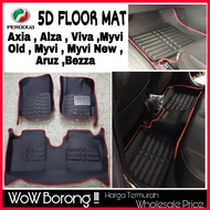 Karpet Kereta Alas Kaki 5D Floor Mat Car Carpet Perodua Ativa/Axia/Viva/Myvi/Alza/Aruz/Bezza/Kelisa/