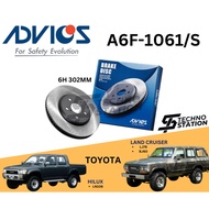 ADVICS Heavy Duty A6F-1061/S Brake Disc Rotor Set Toyota Land Cruiser LJ79 BJ60 HILUX LN106 (FRONT)