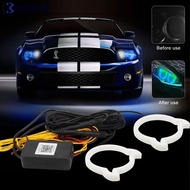 OKCATZONE Car Headlight Demon Style Heart LED Angel Eye Ring with APP Control RGB Color Changing DRL