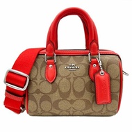 【全新】COACH 手提斜背迷你mini波士頓包(焦糖/西瓜紅)