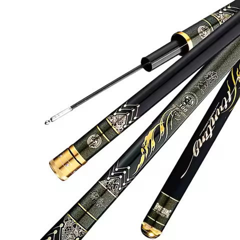 DAOZHU 8H 10H 12H 15H Super Hard Fish Cane 2.7m-4.8m Carbon Power Hand Pole for Big Fish Ultralight 