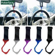 POKERFACE Car Steering Wheel Hook Quick Release Windshield Hanger Mount Auto Interior Organizer Hook