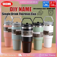 [DIY NAME] 900ML 304 Stainless Steel Handheld Thermos Bottle Insulated Vacuum Tumbler Hot &Cold Ther