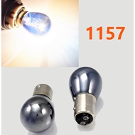 2pcs 1157 2057 3496 7528 BAY15D White Light Chrome Plated Bulb Silver Turn Signal 12V