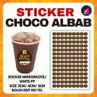 Sticker Choco Albab Murah / Boleh tambah nombor / Sticker Minuman size 3cm / 4cm / 5cm
