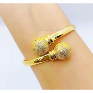 [VJ]Bangle “CZ BOBA” Bangles Adults/Kids <GD29> 999.9 Bangkok Gold Plated {Gelang Tangan}