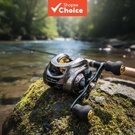 Metal Saltwater Fishing Reel AK2000 Baitcasting 7.2:1 High Speed 200kg Max Grey Gold Drag Left Hand 